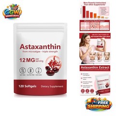 Astaxanthin 12mg Supplements – 4- Supply for Enhanced Vitality & Wellness