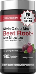 Horbäach Nitric Oxide Beet Root Capsules | 180 Count | with Nitrates and Precurs