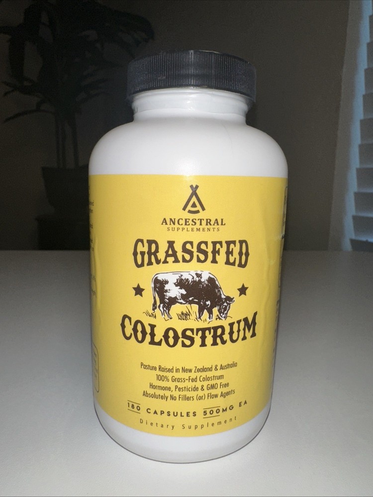 Ancestral Supplements Grass Fed Beef Colostrum Supplement 500 mg EA 180 Capsule