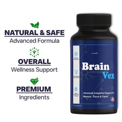 (3 Pack) BrainVex Nootropic All Natural Brain Supplement Brain Vex Capsules