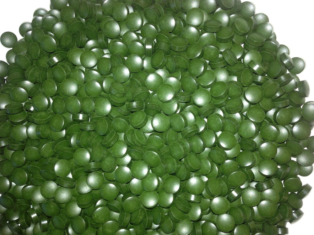 Chlorella tablets (pure) 1000-count, cold-pressed 100% raw, Raw Power, 250 grams