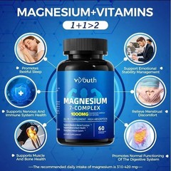Magnesium 7 Complex Supplement Advanced | Sleep, Muscle & Nerve Support, 60 Caps