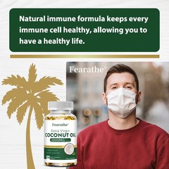 Coconut Oil Supplements 3000 MG Improves Skin Health Burn Fat Immune 120 CT US