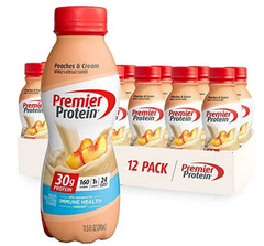 Premier Protein Shake, Peaches & Cream, 30g Protein, 12 Pack