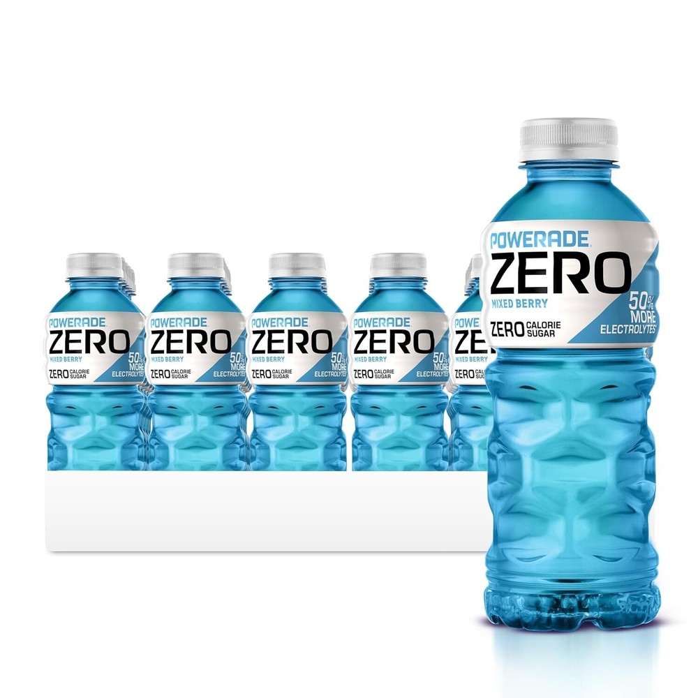 POWERADE Electrolyte Enhanced Zero Sugar Mixed Berry Sport Drink 20Oz Pack of 24