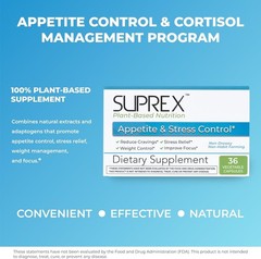 suprex Appetite & Stress Control – Plant-Based with 5-HTP, Ashwagandha, GABA