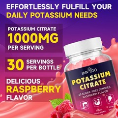 Potassium Citrate Gummies for Adults, Sugar-Free 1 Count (Pack of 60), 1pack