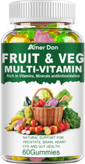 Fruits & Veggies Supplement Gummies Boost Metabolism,Energy Support 60Pcs