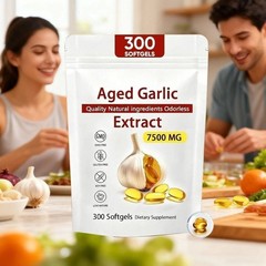 3PCS Elare Aged Garlic Extract, 300 Softgels, 7500mg Odorless| Heart & Immune