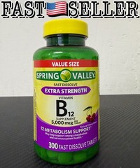 Spring Valley Extra Strength Vitamin B12, 300 Fast Dissolve Tablets, Cherry 8/26