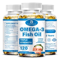 3600mg Omega 3 Fish Oil Capsules 3x Strength EPA & DHA, Highest Potency, NEW