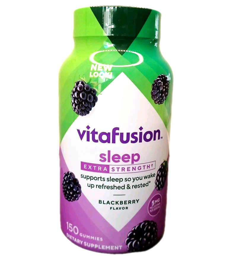 Vitafusion Sleep EXTRA STRENGTH Melatonin Gummies 150ct 5mg Blackberry Exp 05/26