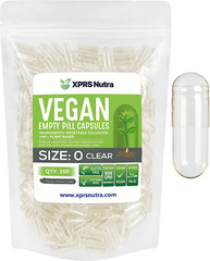 Size 0 Empty Vegan Capsules, 100 Count, Clear – DIY Veggie Pill Filling