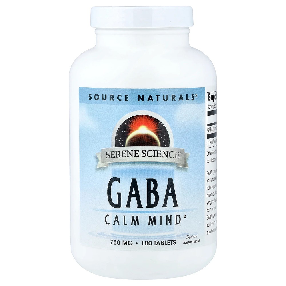 2 X Source Naturals, Serene Science�, GABA, 750 mg, 180 Tablets
