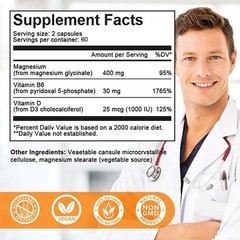 Magnesium Glycinate 240pcs, Improve Mood Nervous, Support Cardiovascular Health