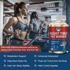 Night Time Fat Burner Weight Loss Capsules for Men & Women Appetite Suppressant