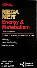 GNC MEGA MEN ENERGY & METABOLISM 90 CAP MULTIVITAMIN DIETARY SUPPLEMENT 02/2025