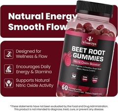 Potent Beet Root Gummies With Grape Seed, Vitamin C, B12 & Nitric Oxide