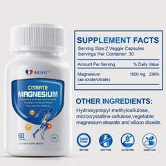 Magnesium Citrate Hard Caps – Occasional Constipation Relief Fast Dissolve 60PC