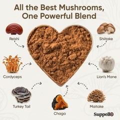 Suppello Mushroom Complex+ Powder – 13 In 1 Blend – 4.23 oz (60 Servings)