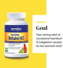 Enzymedica, Betaine HCl, 120 Capsules