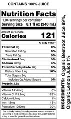 Organic Cold Pressed Beet Juice – Pack of 12, 8.4 oz, No Sugar Added &