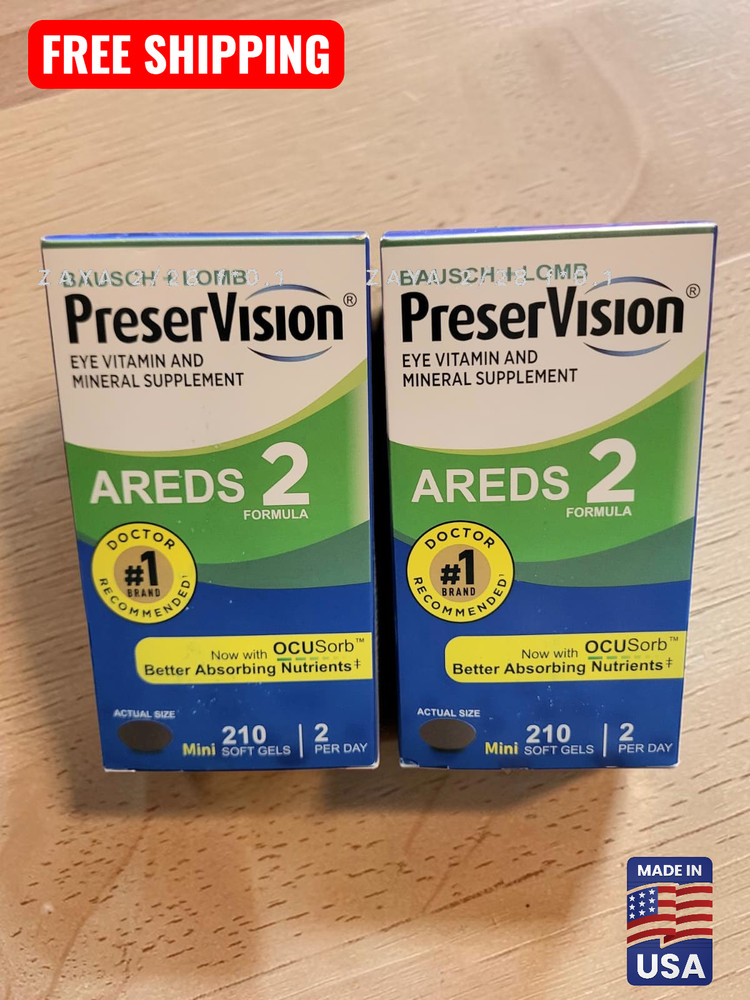 2 Pack | PreserVision AREDS 2 Eye Vitamins Mini Softgels 210 Count | Exp – 04/28