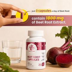 3Pack Beet Root 1800 mg Strength 20:1 Extract, 60 Capsules Nitric Oxide Support