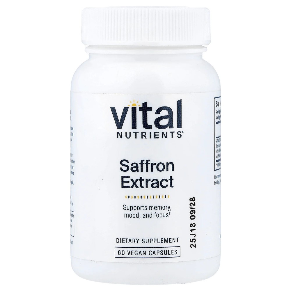 2 X Vital Nutrients, Saffron Extract, 60 Vegan Capsules (15 mg per Capsule)