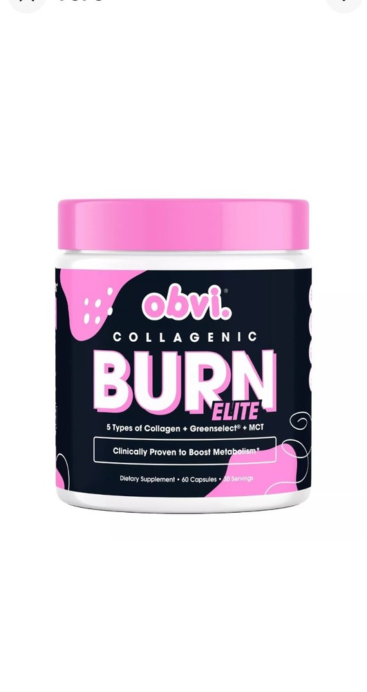 Obvi Collagenic Burn Elite, Collagen Peptides Thermogenic Fat Burner Exp:04/27