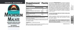 Source Naturals, Magnesium Malate 3750 mg per Serving 360TAB