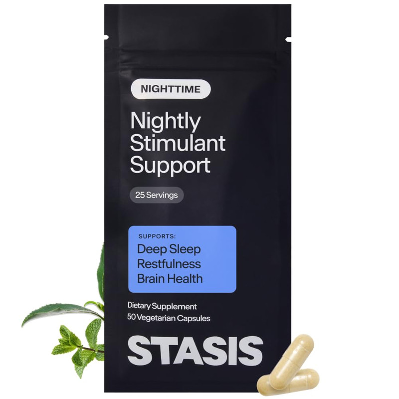 Stasis Nighttime Stimulant Support Supplement For Adults Magnesium Bisglycinate