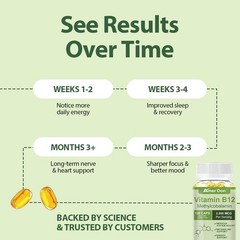 Vitamin B12 Supplement (2000mcg) 60/120 Capsules – Methylcobalamin,Vegan Non-GMO
