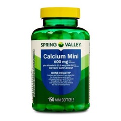 New Spring Valley Calcium Plus Vitamin D3, Dietary Supplement, 150 Mini Softgels