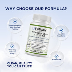 Pelican Moringa Leaf Complex – Energy & Wellness Support – 60 Capsules