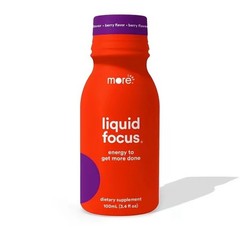 More Labs Liquid Focus, Nootropic Smart Drink 3.4 Fl Oz (Pack of 6), Berry