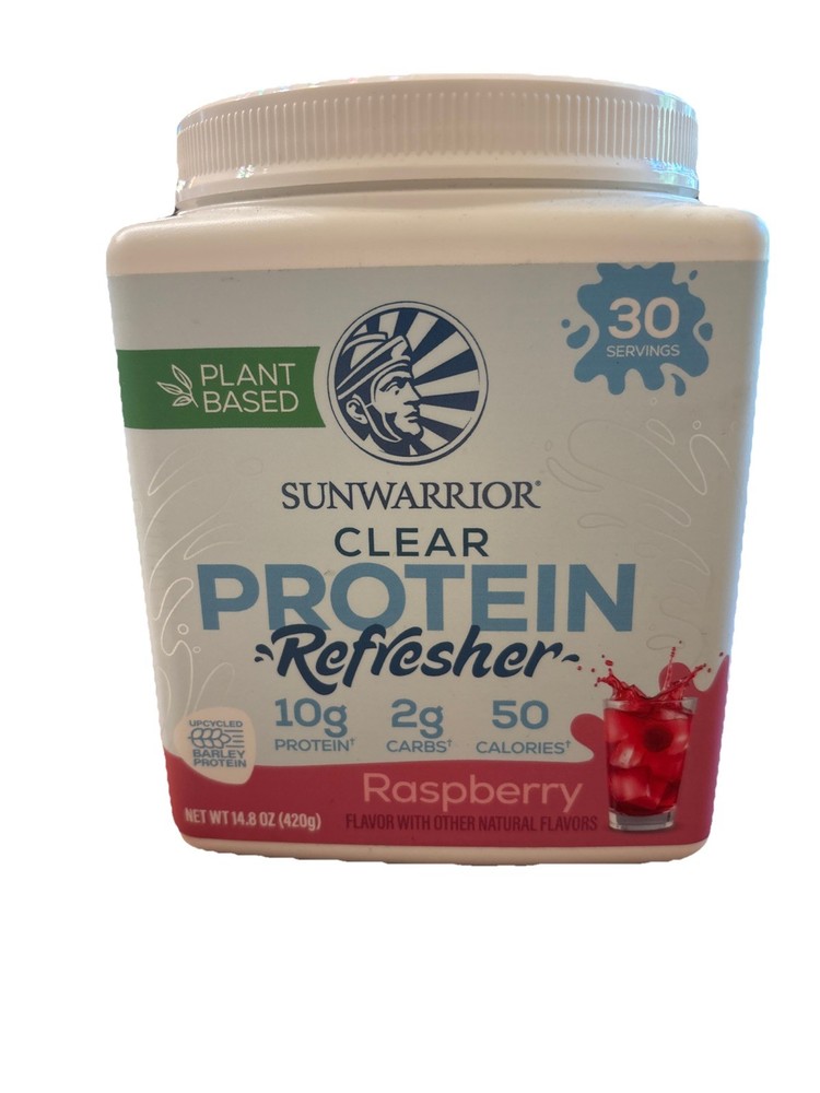 SunWarrior Plant Based Clear Protein Refresh Raspberry 14.8 Oz BB 3/27 (1b)