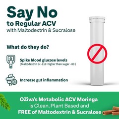 OZiva ACV Moringa Effervescent Tablets Green Apple 120 Tablets 8 Pack
