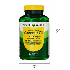 Spring Valley Extra Virgin Coconut Oil 1000 mg 90 Softgels Wellness Support