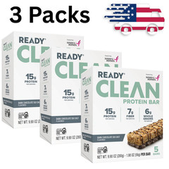 3 Pack Ready Nutrition Clean Protein Bars Dark Chocolate Sea Salt 15 Count