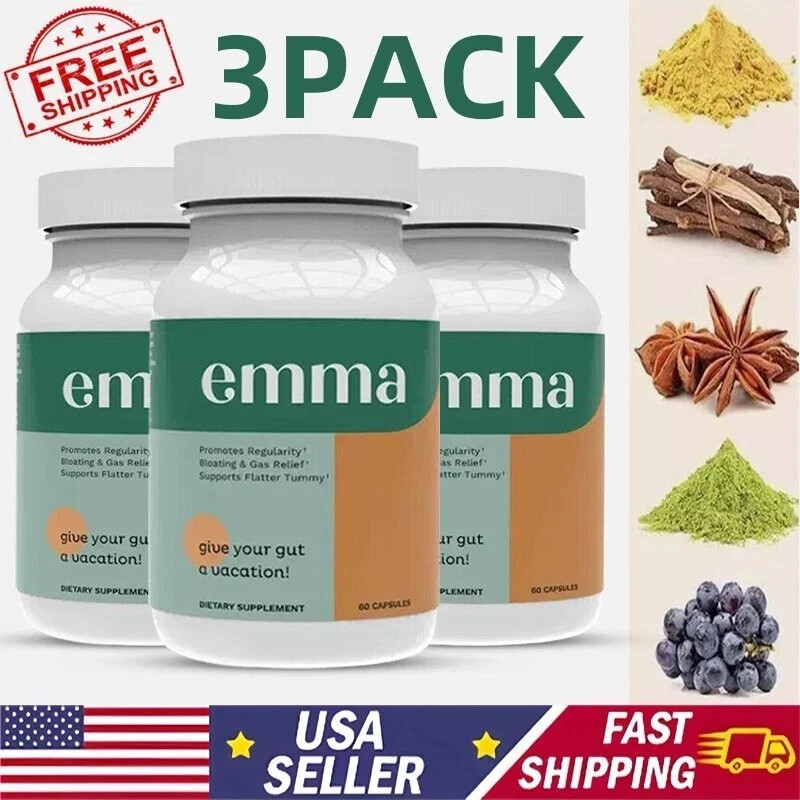 Relief 3 Emma PACKS Bloating -180 KONSCIENS Supplement Capsules KETO Gut for