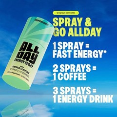 ALLDAY – Caffeine Spray, Promotes Focus and Energy – Pocket-Size Energy Shot/…