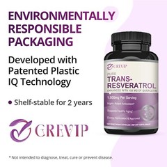 120pcs Trans-Resveratrol 1500mg-Quercetin-Anti-Aging Antioxidants,Brain Support