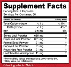 Plus Health Super Colon Cleanse Capsules Gentle 120 Detox Internal Count