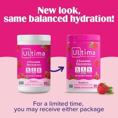 Ultima Raspberry Electrolyte Powder—Sugar-Free, Hydration with 6 Key Mineral…