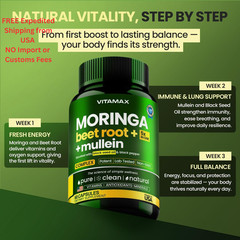 Moringa Capsules, Beet Root, Mullein Leaf – Energy, 60 Count (Pack of 1)