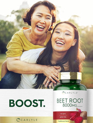 Beet Root Capsules 8000 Mg 120 Count Non-Gmo and Gluten Free Supplement