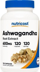Nutricost Ashwagandha Root Herbal Supplement 600mg (120 Capsules)