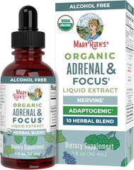 MARYRUTH’S Organic Adrenal & Focus Liquid Extract Herbal Blend – 1 fl oz