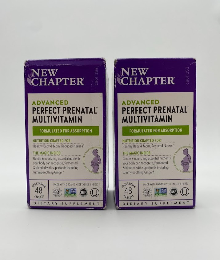 New Chapter Advanced Prenatal vitamin for Baby & Mom 48 Tablets X2 Exp 04/2026